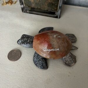 Cayman Stone Turtle Figurine - Brown and Gray